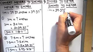 How to convert inches to meter and meter to inches  Inches to meter  Meter to inches  m to inch [upl. by Alleyn]