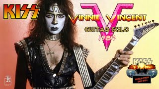 VINNIE VINCENT  Guitar Solo 1984  Live On Stage with KISS [upl. by Nomla]