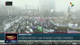 Protests in Argentina as Senate discusses key reforms for Mileis government [upl. by Norean]