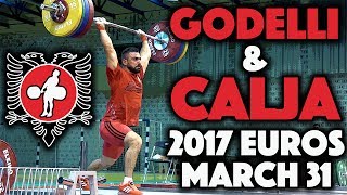 Daniel Godelli 77 and Briken Calja 69  Snatch Clean amp Jerk and Back Squats March 31 [upl. by Nodgnal]