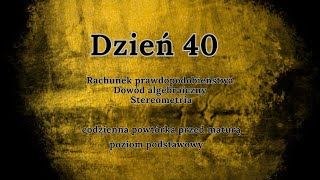 40 dzień  Codzienna powtórka przed maturą  podstawa [upl. by Ellissa]