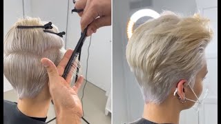 Short Pixie Haircut and Hairstyle for women  Very Short layered cutting tips amp techniques [upl. by Lindholm]