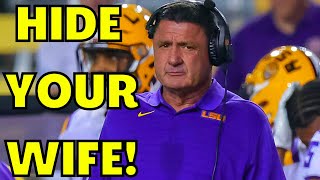 LSU Tigers Football Coach Ed Orgeron Reportedly HIT ON SCHOOL OFFICIALs Pregnant WIFE FIRED [upl. by Pampuch]