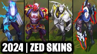 ALL ZED SKINS SPOTLIGHT 2024  League of Legends [upl. by Spieler]