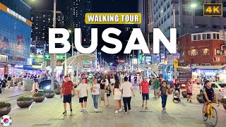 Busan KOREA  Haeundae Beach on a Saturday Night Enjoy Street Food and Entertainment [upl. by Nauqat]