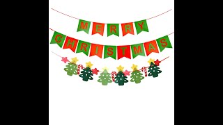 Merry Christmas Banner  Decoration Bunting Banner for Xmas Party Letter  Trees from Oululu [upl. by Bickart63]