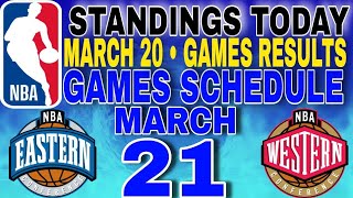 nba standings today March 20 2024  games results  games schedule March 21 2024 [upl. by Eisak990]