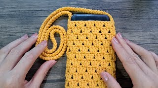 DIY Crochet Phone Bag Tutorial  3DC Stitch [upl. by Nilhtac538]