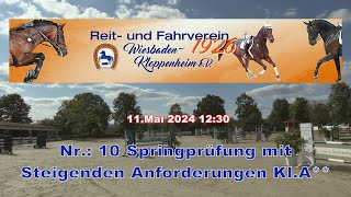 Reitturnier 2024 Nr 10 Springprüfung mit steigenden Anforderungen Kl A [upl. by Nojid116]