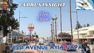 Nissi Avenue Ayia Napa Cyprus  What is Open in April [upl. by Hawker]