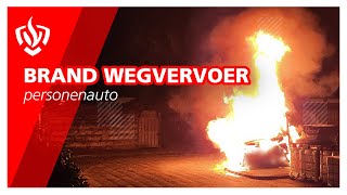 Prio 1 Brand wegvervoer  personenauto in brand  Brandweer Haastrecht [upl. by Dewie605]