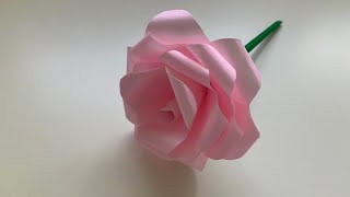 Origami Rose Flower 怎麼折紙玫瑰花 How to make a paper rose flower [upl. by Halstead]