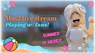 PLAYING MM2 W FANS summer update Murder Mystery 2 shorts mm2 stream roadto19k [upl. by Yarahs186]