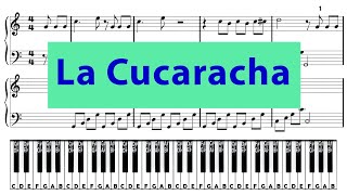 La Cucaracha  Easy Piano Lesson  Slow Рace  Melodies for beginners [upl. by Nilahs348]