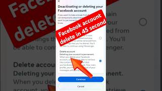 How to delete facebook account permanently  Facebook account permanently delete in 45 Second [upl. by Haelak]