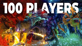 I Made 100 players Simulate Underground Civilizations in ARK [upl. by Kcirdde603]