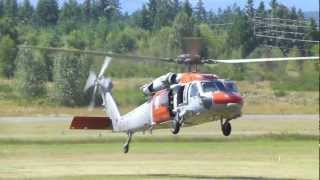 US Navy Knighthawk Helicopter MH60S Sikorsky Landing at 0S9 Jefferson County WA [upl. by Pancho]