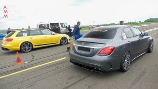 950HP HPT Audi RS6 V10 vs 740HP MercedesAMG C63 S [upl. by Suhail624]