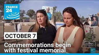 Difficult day October 7 commemorations begin with Nova festival memorial • FRANCE 24 English [upl. by Yttam]