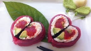 Sushi rollo san valentin sin arroz valentines roll [upl. by Constantin822]