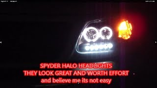 F150 LEDHalogen replacements Spyder Halo Headlight upgrade Installation [upl. by Deragon514]