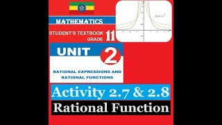 Mathematics Grade 11 Unit 2 Activity 27 amp 28 Rational Function Girma21​ [upl. by Aurea]