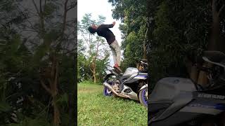 r15vm backflip ninja sorts video bikelover viralvideo explore youtubeshorts backflip [upl. by Robenia542]