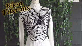 BLUSA TELARAÑA A CROCHET tejida en UNA NOCHE con POCO MATERIAL [upl. by Uball]