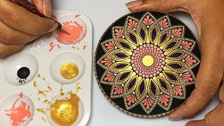 Mandala Art Dot Painting Rocks Tutorial Painted Stones for Beginners How To Drawing Satisfying Video [upl. by Jaine]