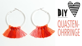 Quasten Ohrringe selber machen  Creolen mit Troddeln pimpen  DIY Tassel Hoop Earrings [upl. by Netnilc]