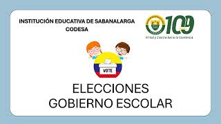 PROCESO DE ELECCION GOBIERNO ESCOLAR  CODESA [upl. by Salot]