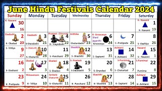 Hindu Festivals June Calendar 2024 [upl. by Johm565]