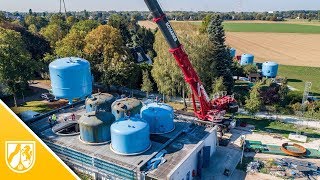 Drohnenvideo Stadtwerke Duisburg tauschen tonnenschwere Wasserfilter [upl. by Rammaj851]