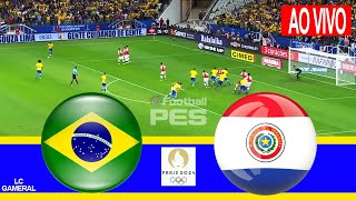 🟡BRASIL X PARAGUAI🔵AO VIVO COM IMAGENS ASSISTA AGORA⚽PREOLÍMPICO 2024  PCPS5 GAMEPLAY PES21 [upl. by Elem]