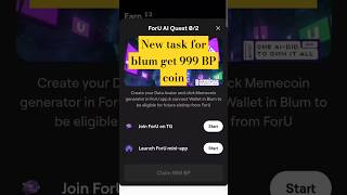 BLUM ForU Al Quest New Tasks Claim ✅ Blum new Tasks Verify ll blum verification code blumairdrop [upl. by Atival]