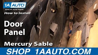 How to Replace Remove Front Door Panel 0005 Mercury Sable [upl. by Keifer]