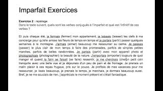 Conjugaison française  imparfait exercice2 [upl. by Liris]