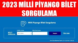 2023 MİLLİ PİYANGO BİLET SORGULAMA [upl. by Acima]