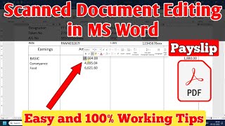 How to Edit Scanned PDF Document in Ms Word [upl. by Alina]