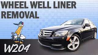 MercedesBenz W204 CClass Wheel Well Liner Removal [upl. by Anrapa]