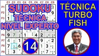 SUDOKU Técnica de nivel experto CADENA TURBO FISH [upl. by Sillyhp]