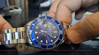 Tevise Submariner homage automatic watch review [upl. by Enilarac]