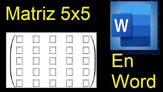 simbolo de matriz 5x5 en word  simbolos matematicos en microsoft Editar en word [upl. by Anaoy954]