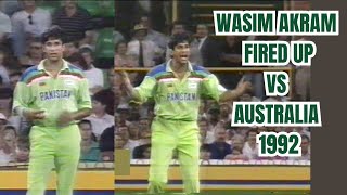 Wasim Akram All Fired Up at Perth  Pakistan vs Australia  1992 Cricket World Cup [upl. by Asemaj]