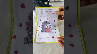 Cute and simple birthday card ideas😍❣️craftideasartdiyyoutubeshortsshortsyoutubebirthdaygift [upl. by Leirrad]