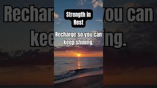 Rest is Strength  Recharge to Shine selfbelief selfcare recharge [upl. by Yhtac]