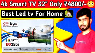 4K Smart TV 32 Inch Only ₹4800 😳  Best Led TV For Home 🏡  UnboxForU ledtv viralvideo [upl. by Piane]