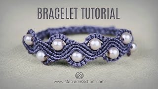 DIY Macramé Wave Bracelet with Beads  Tutorial [upl. by Devin]