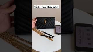 YSL Cassandre Envelope Chain Wallet in Grain De Poudre Leather bag luxurybag ysl yslbag [upl. by Monroe]