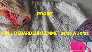 Projet Tuto Tricot Pull Débardeur Femme col V en 5 tailles création  Vlog Haul Pelotes de laine [upl. by Eiromem]